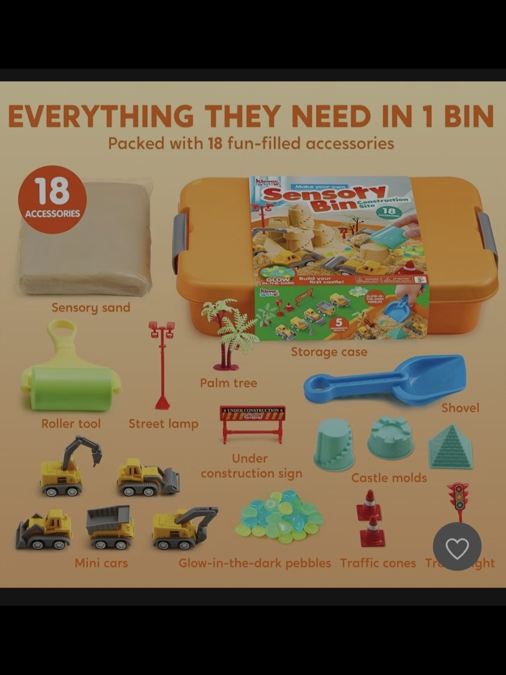 Klever kits Sensory Bin Construction Site Molding Sand for Kids - Picture 3 of 8